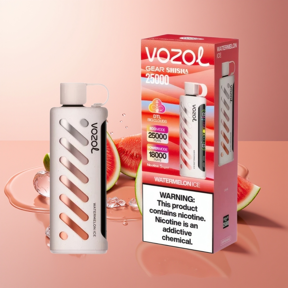 VOZOL Gear Shisha 25000 Puffs Arbujää Vesimelon + Dual Mesh