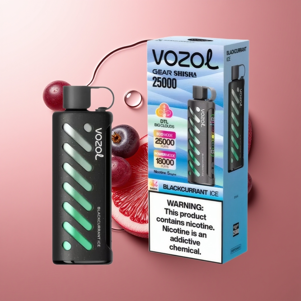VOZOL Gear Shisha 25000 Puffs Mustjää-Marjapuu S.i.L.C Tech