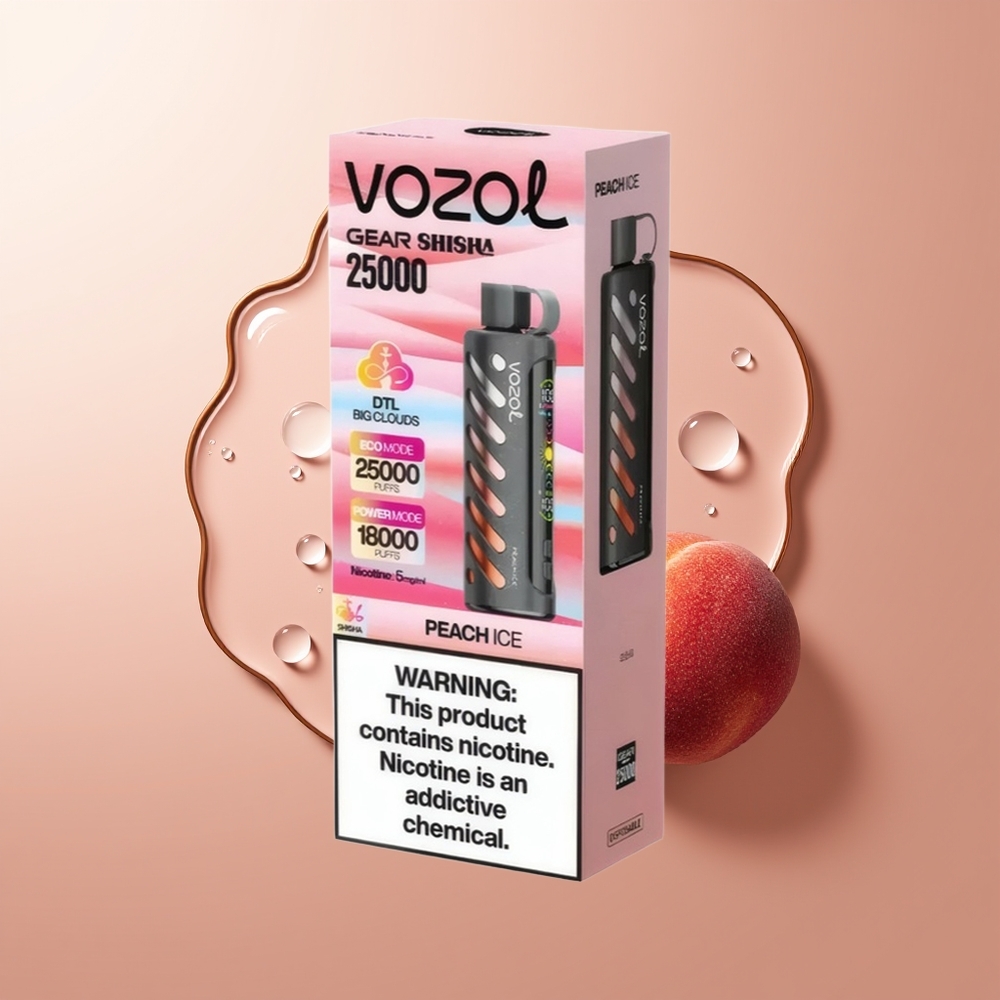 VOZOL Gear Shisha 25000 Puffs Virsikujää S.i.L.C Tech