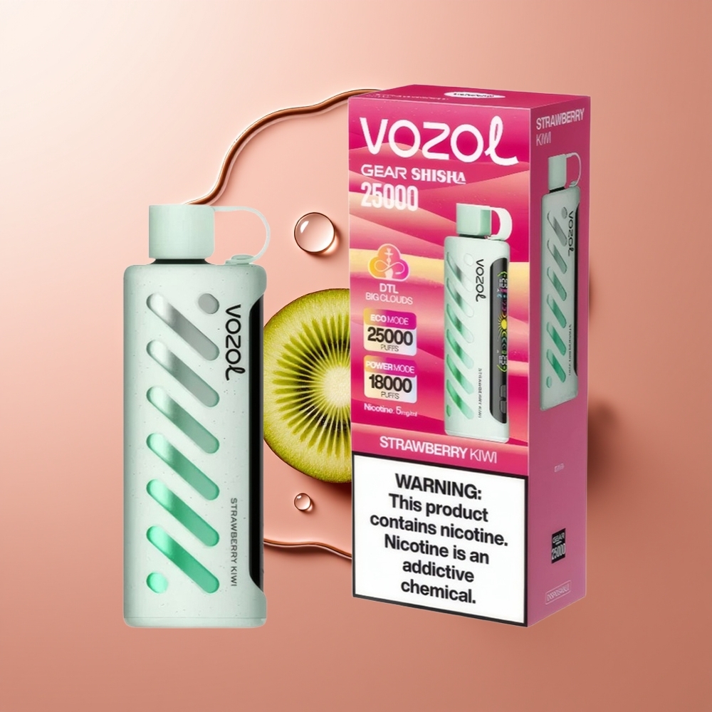 VOZOL Gear Shisha 25000 Puhet Maasikas-Kiivi Dual Mesh