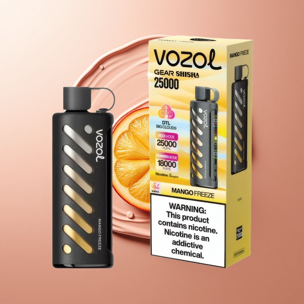 VOZOL Gear Shisha 25000 Suud Mango Külm + Dual Mesh & 1000mAh