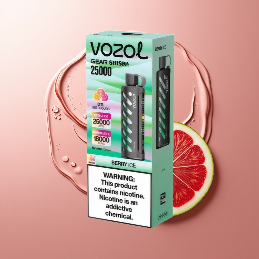 VOZOL Gear Shisha 25000 Suud Marja-Jää Lisaparameetrid: Dual Mesh Dual Modes ja 1000mAh